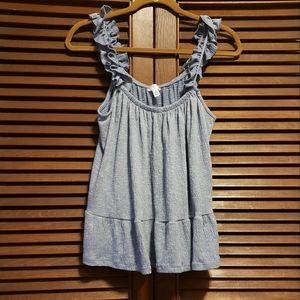 Time and Tru Peplum Ruffle Tank Top